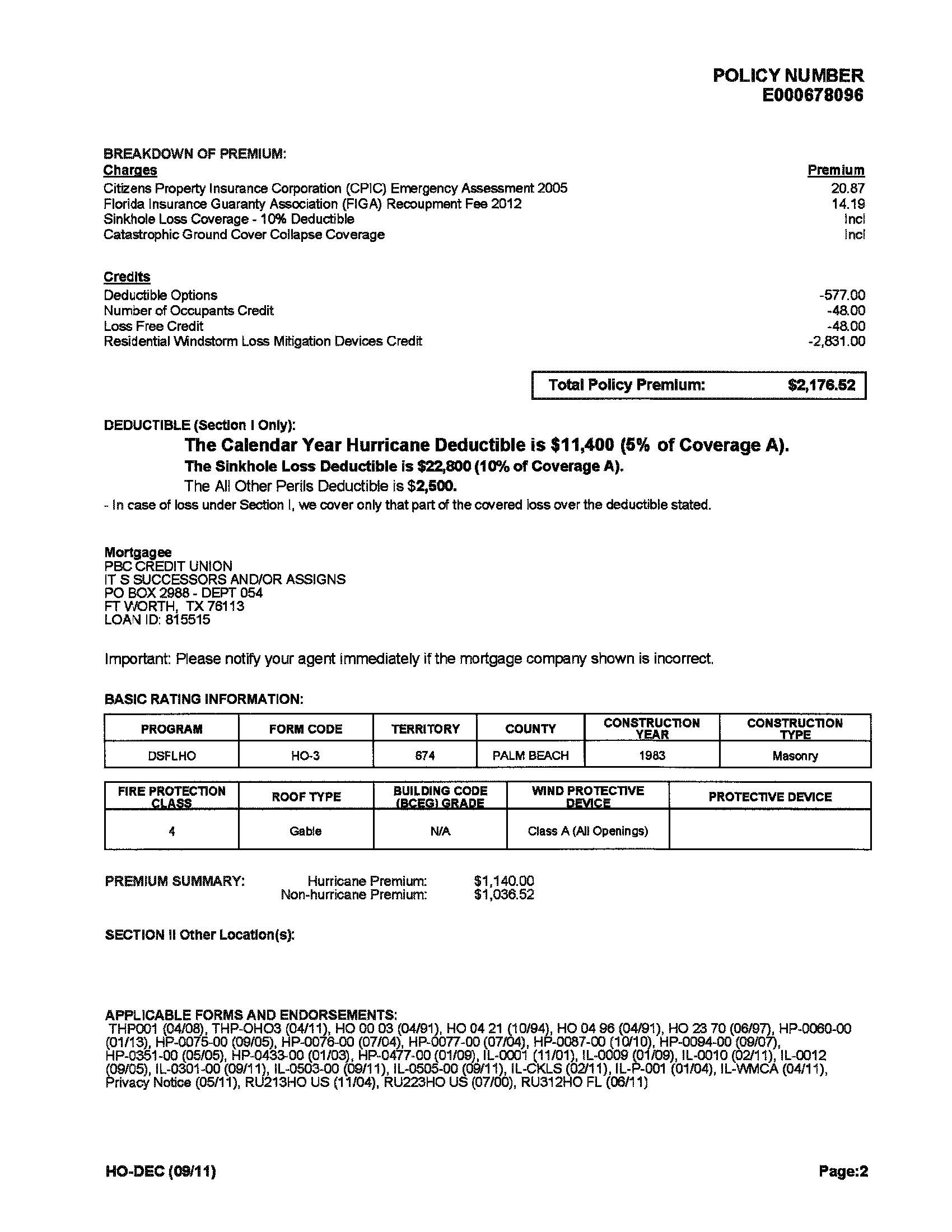 Home Insurance Policy Document